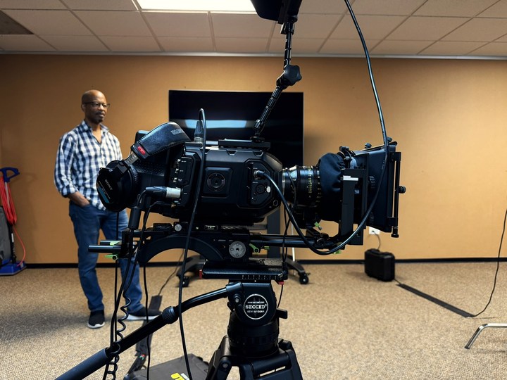 Camera rig prepared for the filmed rehearsal