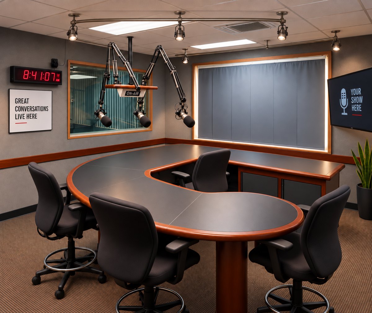 Concept rendering for Podcast Room C, in development